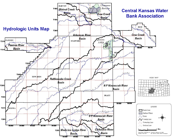 Central Kansas Water Bank Association Hydrologic Units.